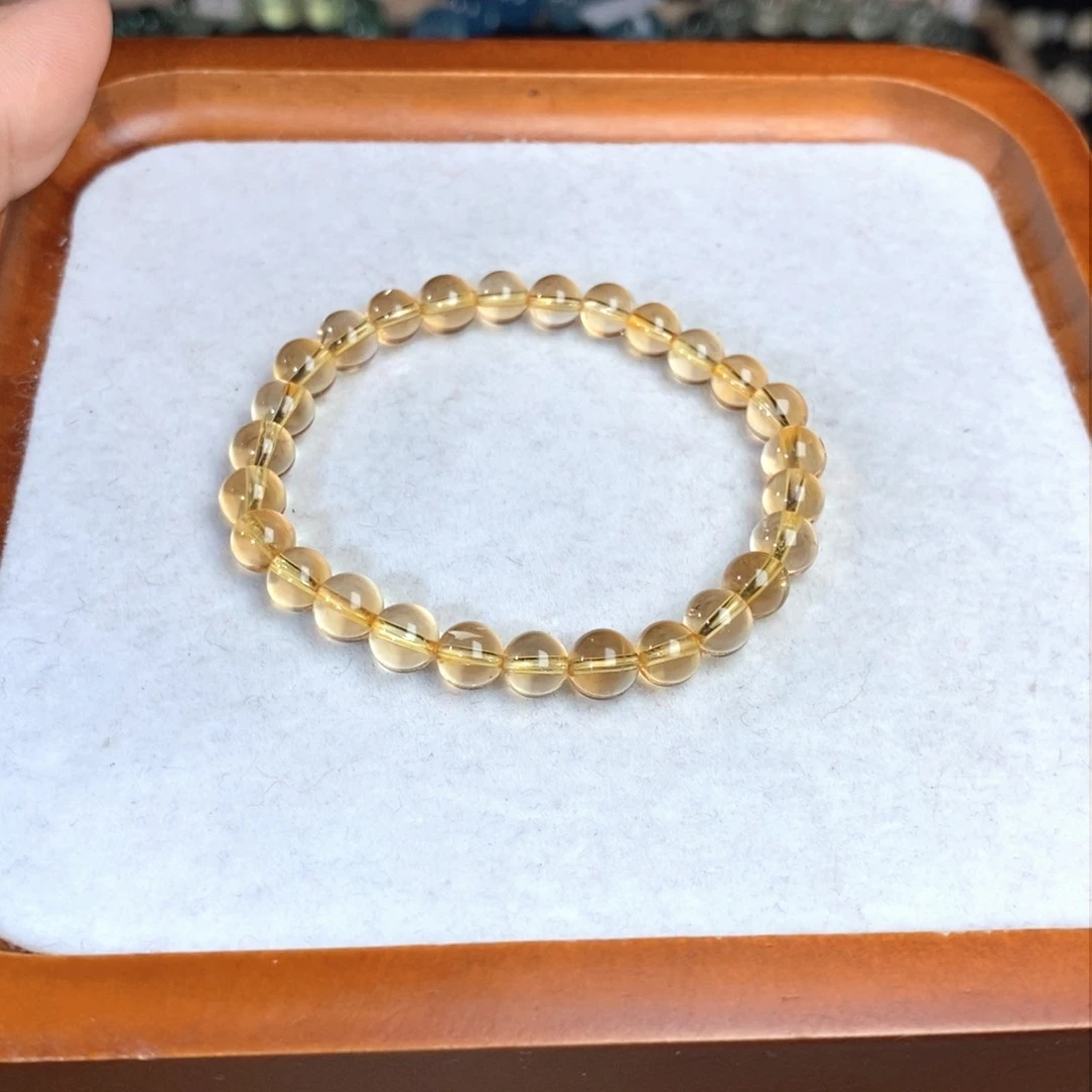 【闪购商品】水晶手链未镶嵌早**.黄水6.6mm