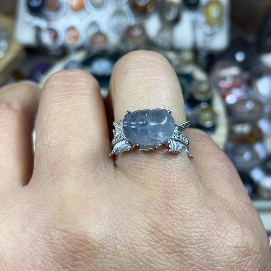 【闪购商品】银S925镶嵌珠宝半成品水晶戒指