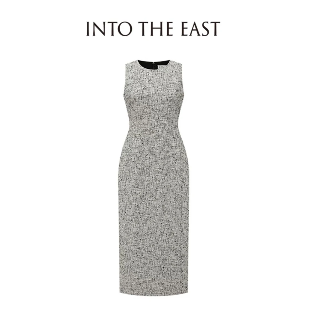 INTO THE EAST混色肌理无袖立体连衣裙