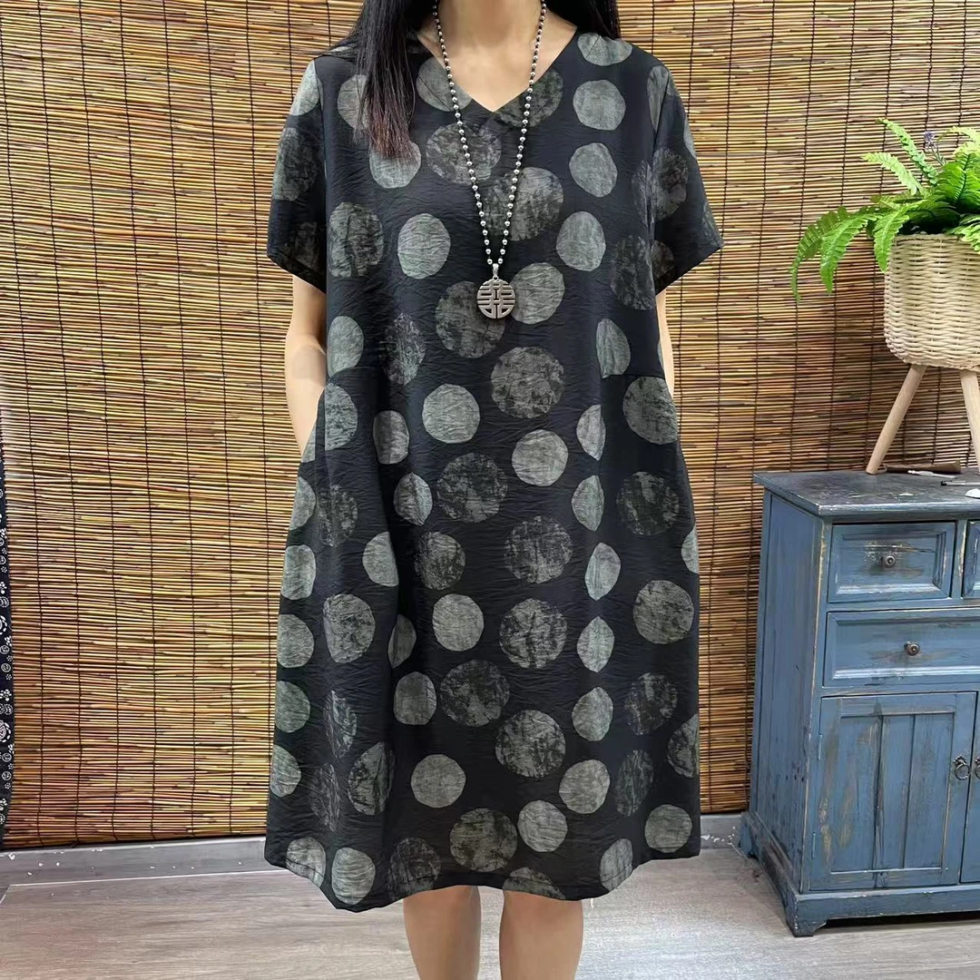 11614新款夏季优雅减龄宽松显瘦小个子连衣裙QZ