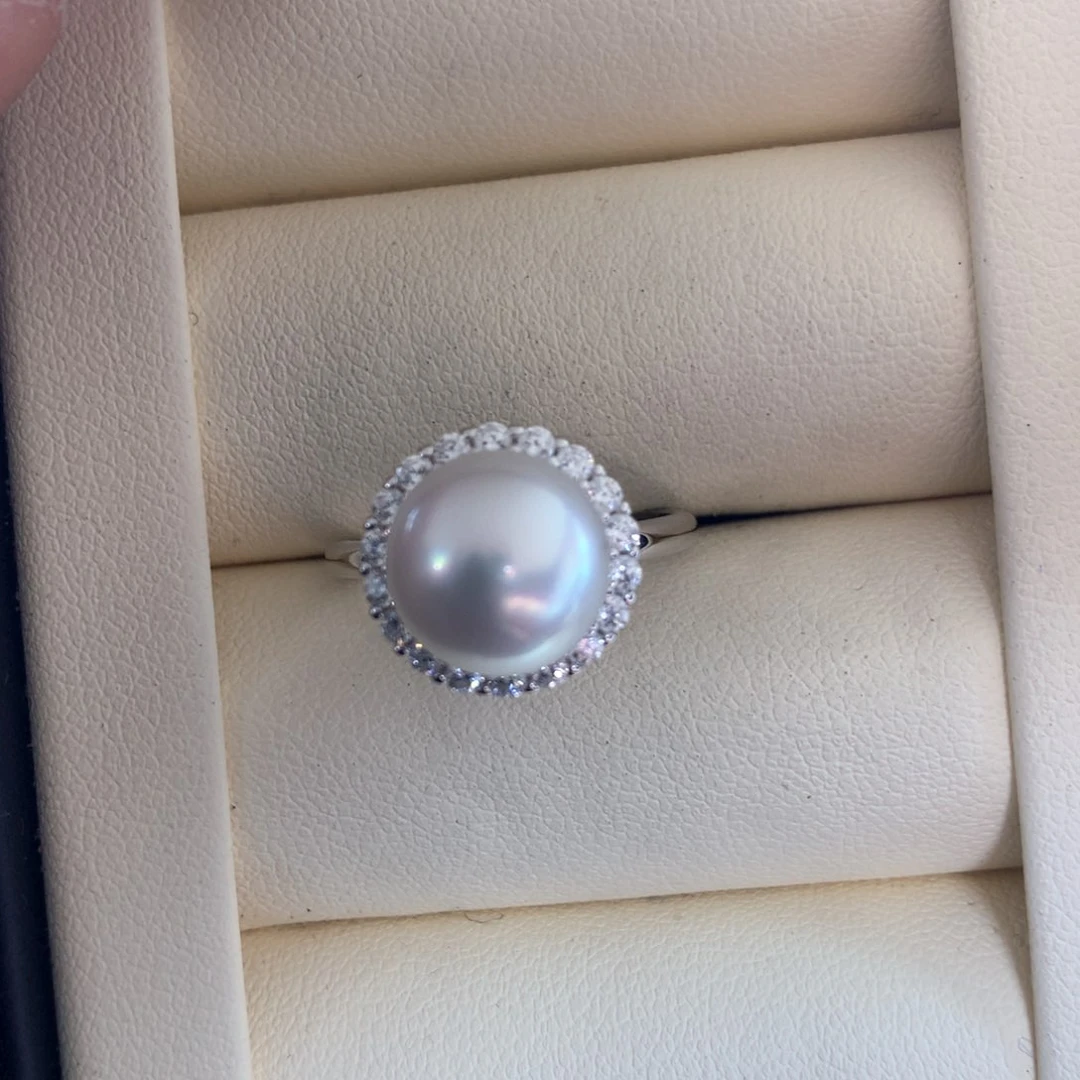 海水珍珠戒指银S925镶嵌