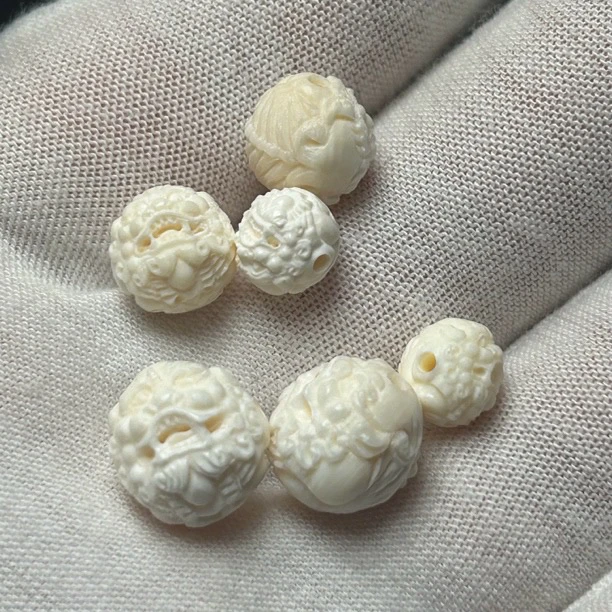 P237苏工貔貅圆珠10毫米 精工正品天然冰料猛犸文玩配珠