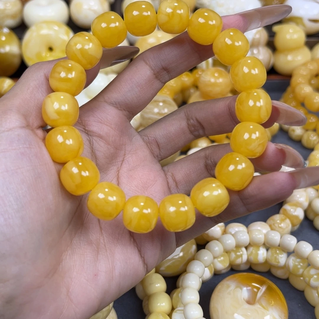 琥珀未镶嵌手串……