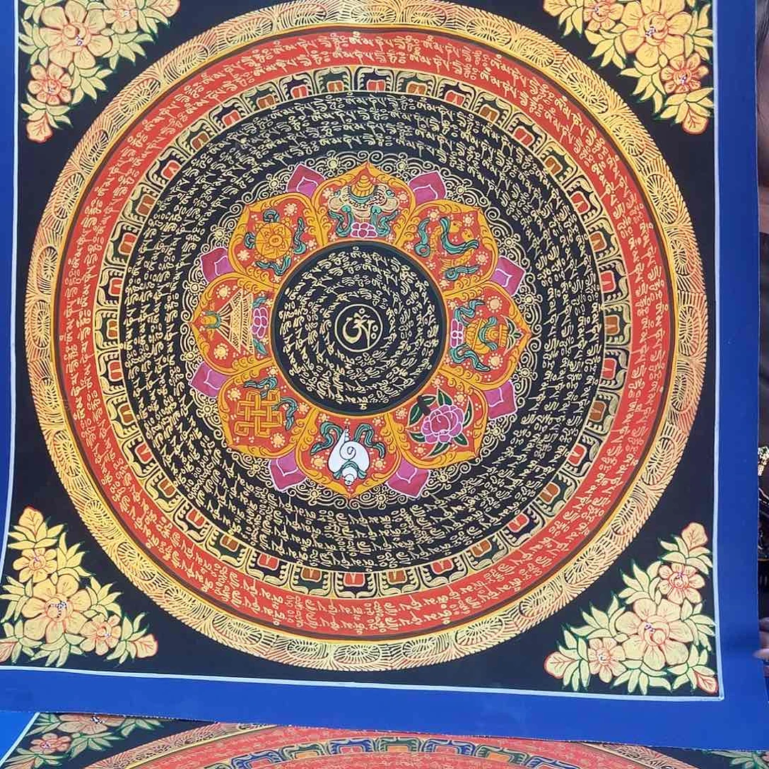 卷轴画50厘米六字真言唐卡
