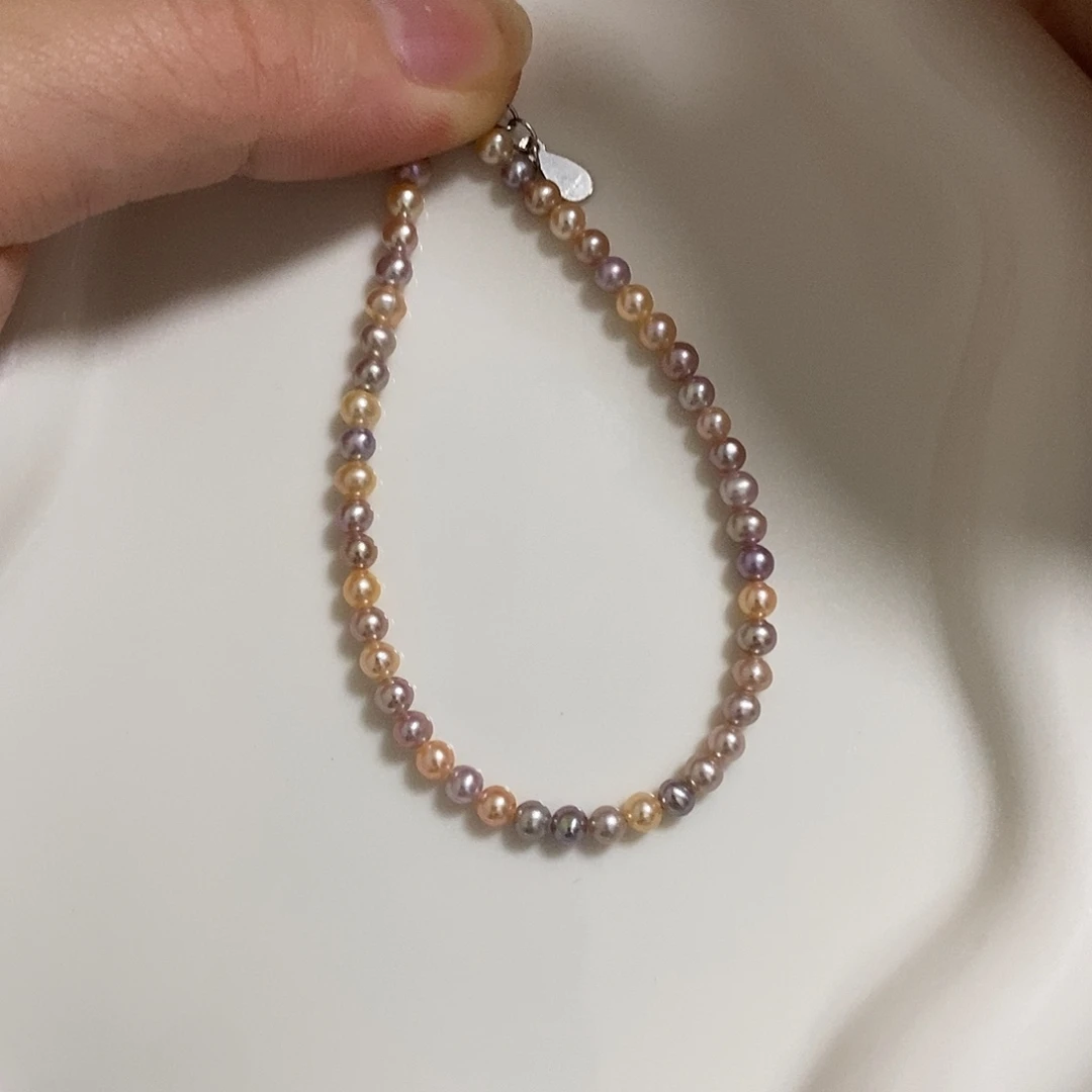 手链银S925镶嵌淡水珍珠