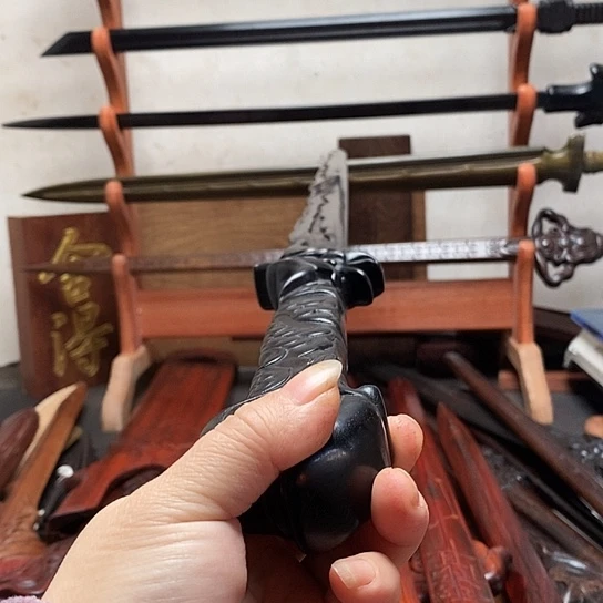 紫光檀木木一木黑金古刀