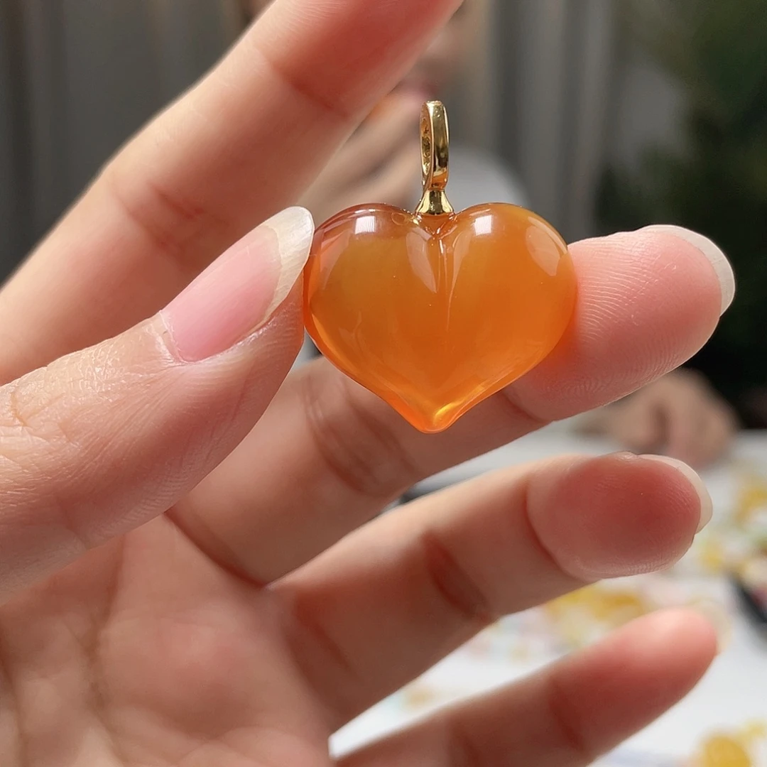 银S925镶嵌琥珀裸石蜜蜡吊坠