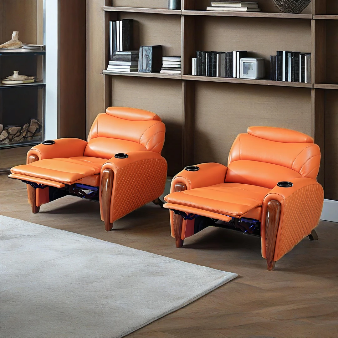 电动多功能单人沙发头层牛皮摩斯风皮艺休闲椅KTV厅多人真皮躺椅