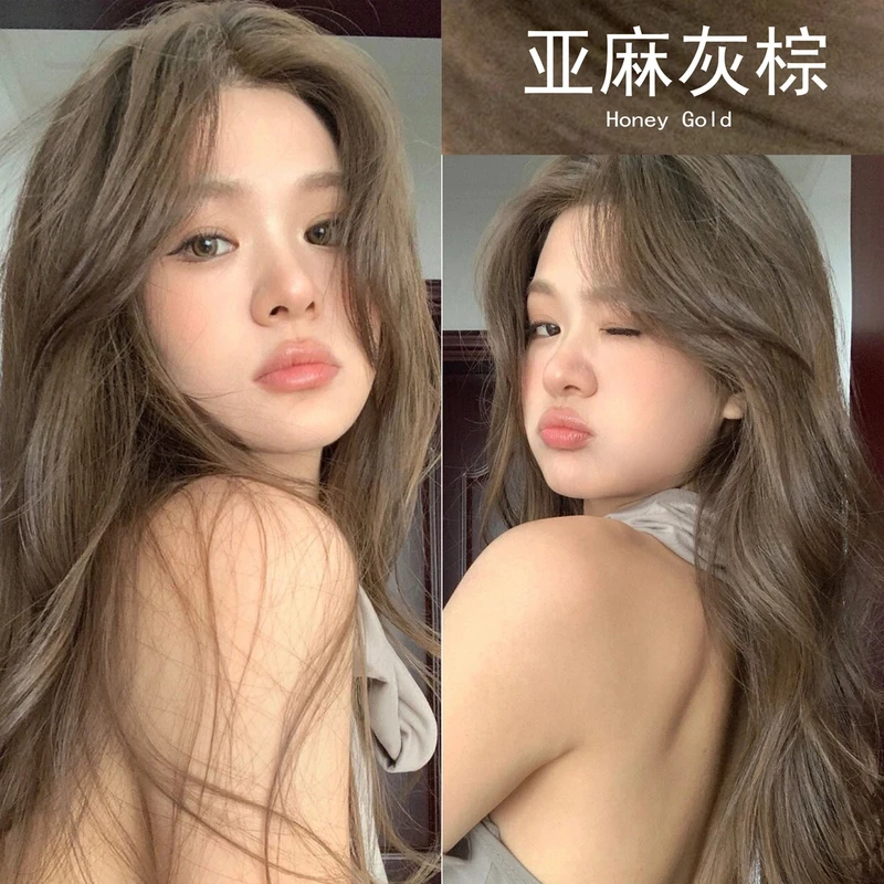 双旦小鱼海棠2024亚麻灰棕染发剂膏显白流行色自己在家染不伤发