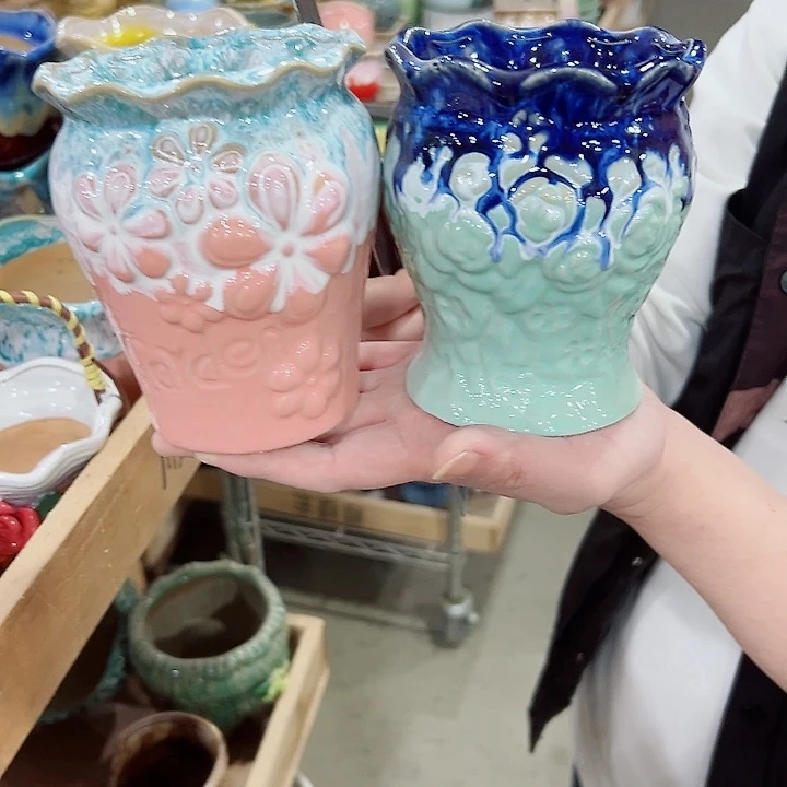 有孔.凑满10元发货多肉陶瓷花盆！