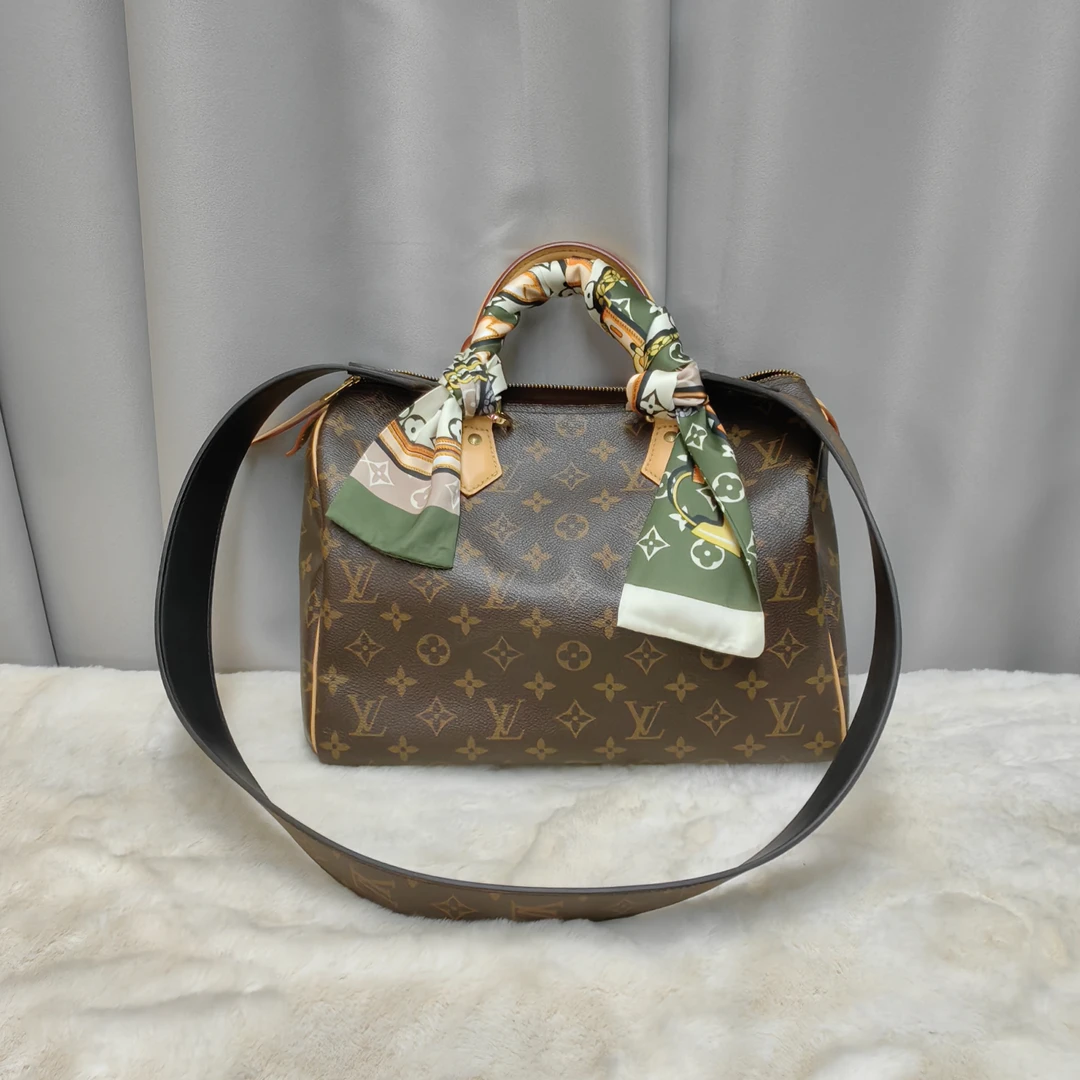 95新 LouisVuitton/路易威登 speedy30老花手提包（植鞣革养护）