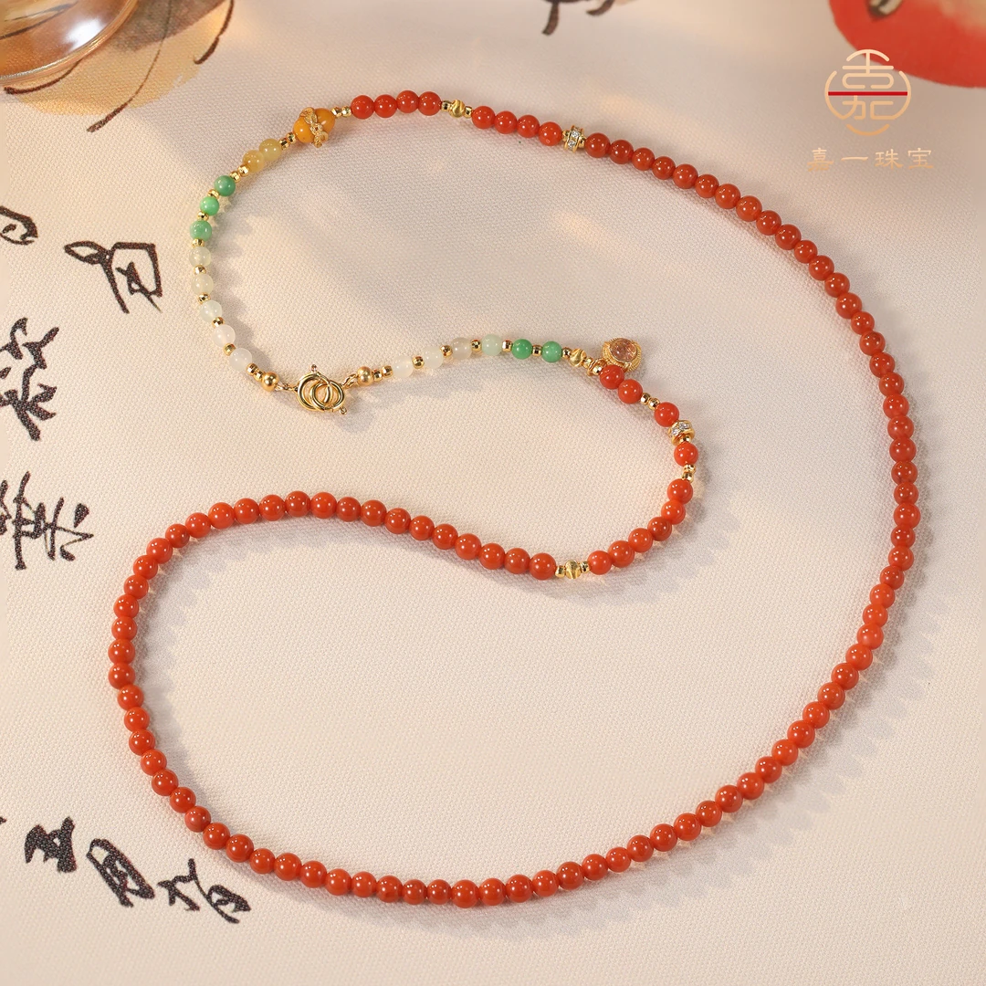 【嘉一珠宝】南红小米珠项链