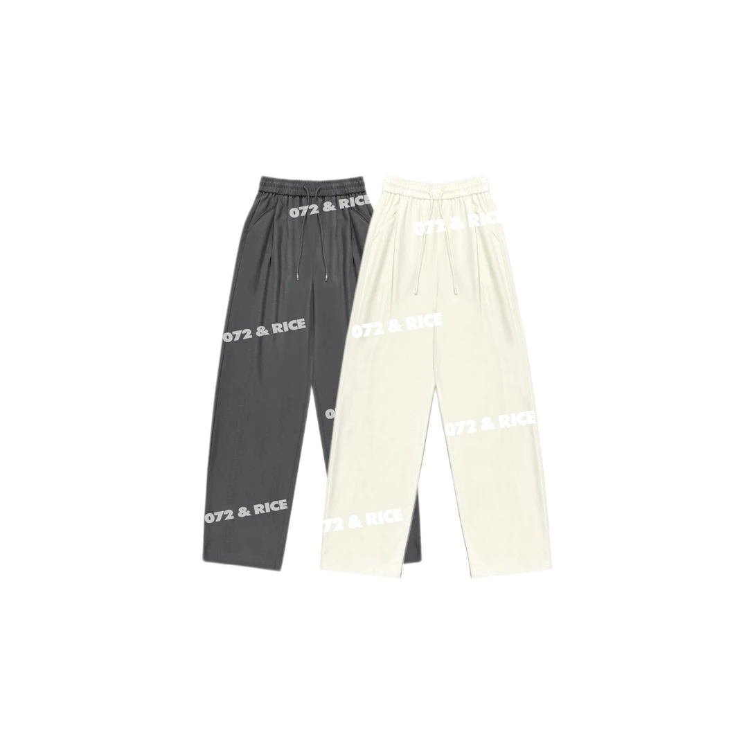 072 & RICE【松柏裤】莱赛尔+棉 秋季橡筋腰抽绳阔腿长裤 32LK63