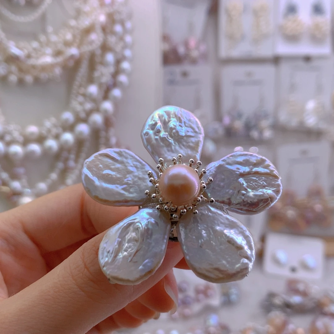 未镶嵌胸针淡水珍珠