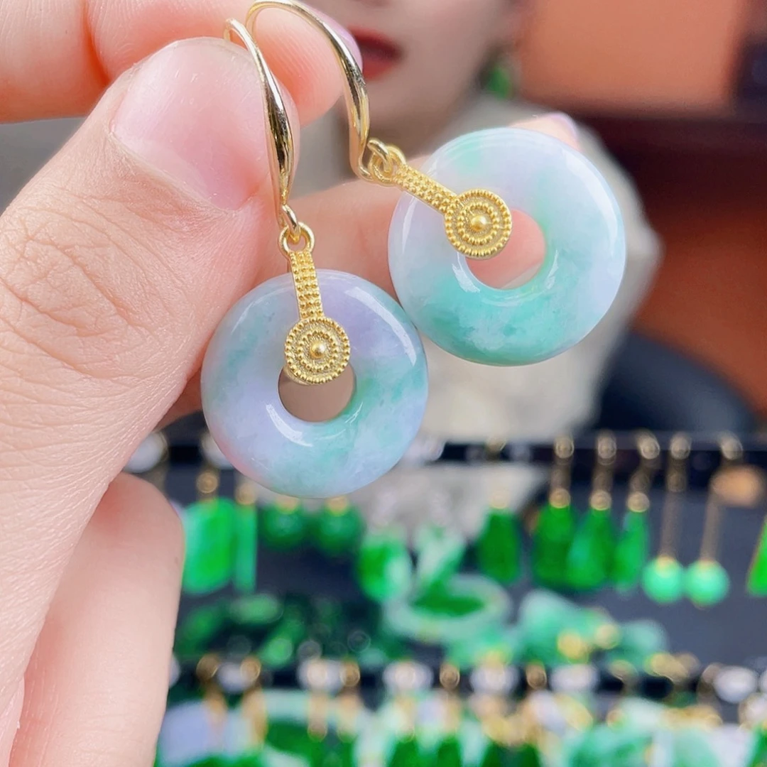 翡翠未镶嵌耳饰饰品