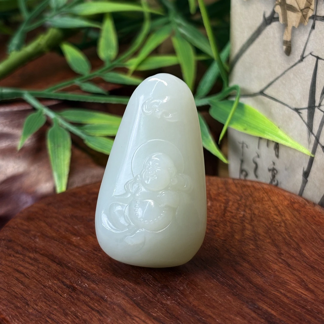 707035#高品质新疆和田玉佛公、大肚弥勒吊坠挂件 精美百搭时尚