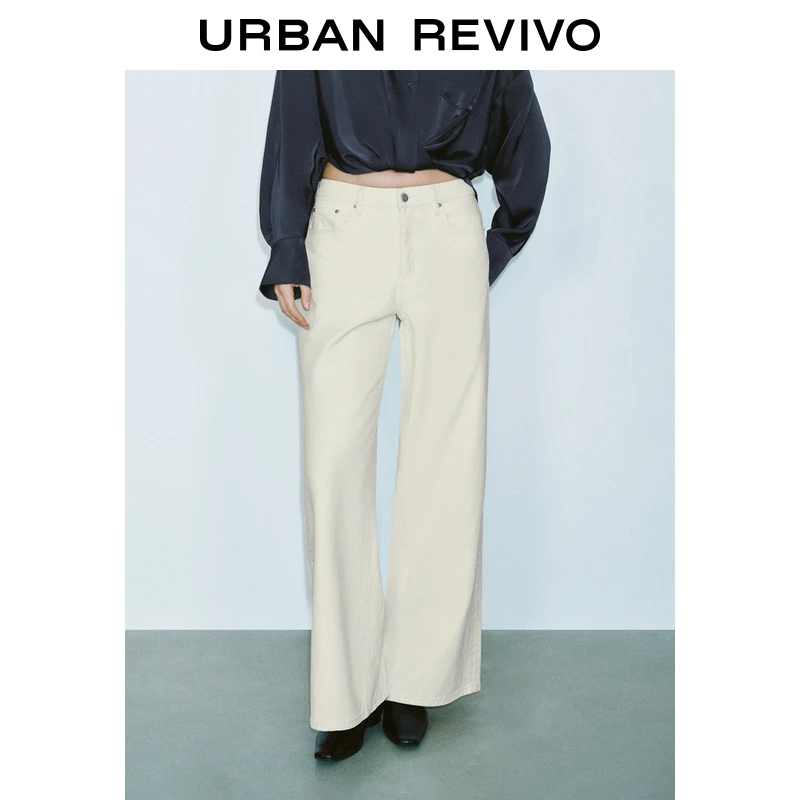 UR2025春季新款女装欧若风时尚简约百搭丹宁休闲长裤UWG850063