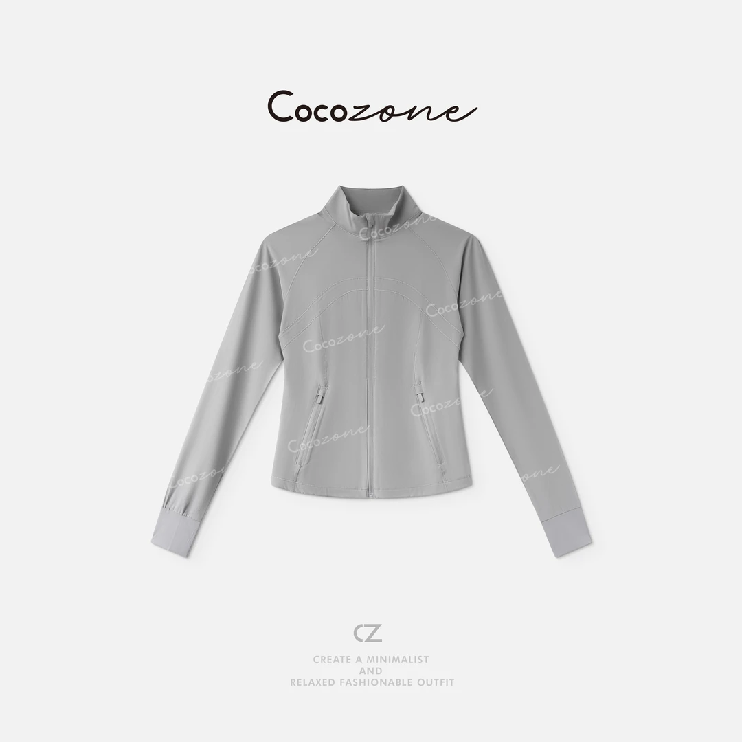 COCO ZONE 刘一一  立领手掌拇指洞拉链口袋凉感外套 CD2A1593