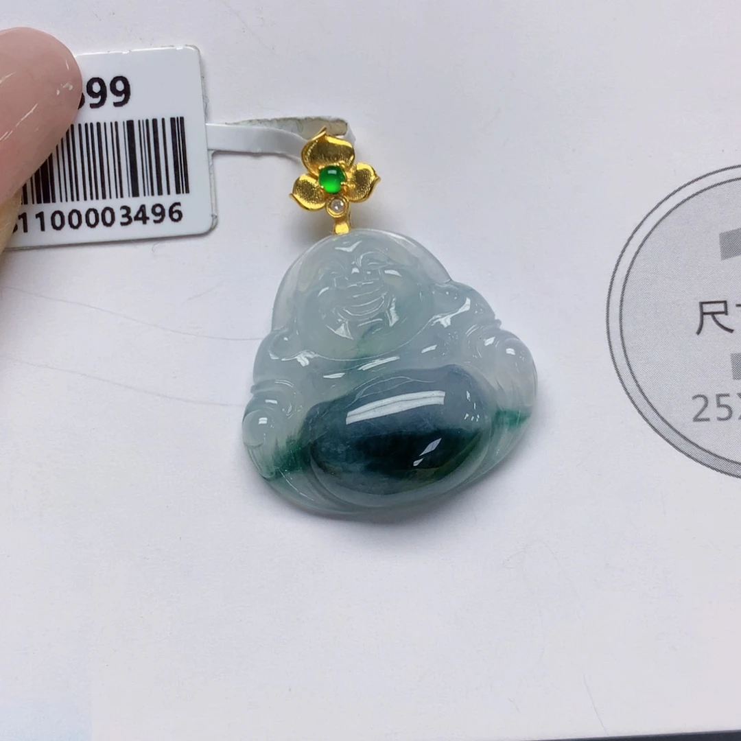 颈饰18K金镶嵌翡翠