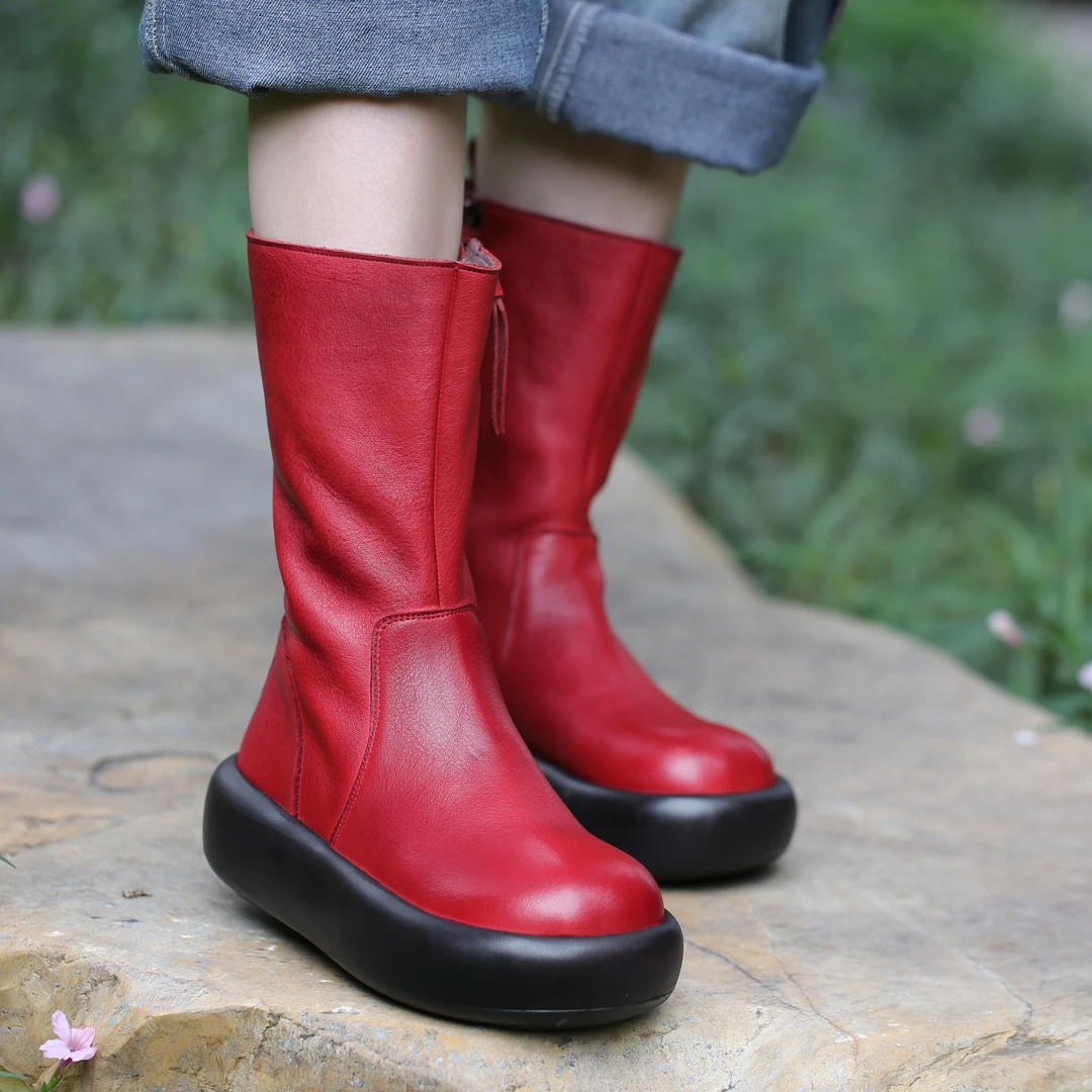 广州原版头层牛皮女靴999-43