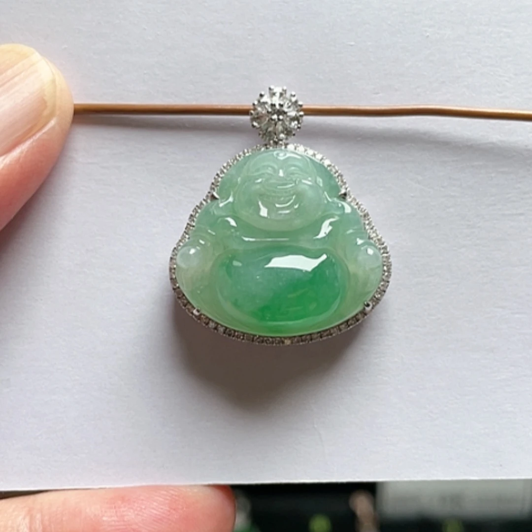【闪购商品】吊坠(不含链)18K金镶嵌翡翠