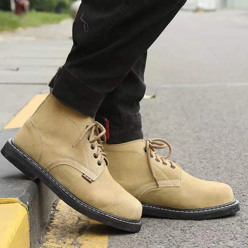 耐磨防滑男轮胎底轮胎底劳保鞋无钢头里外牛皮安全鞋工作鞋大头鞋