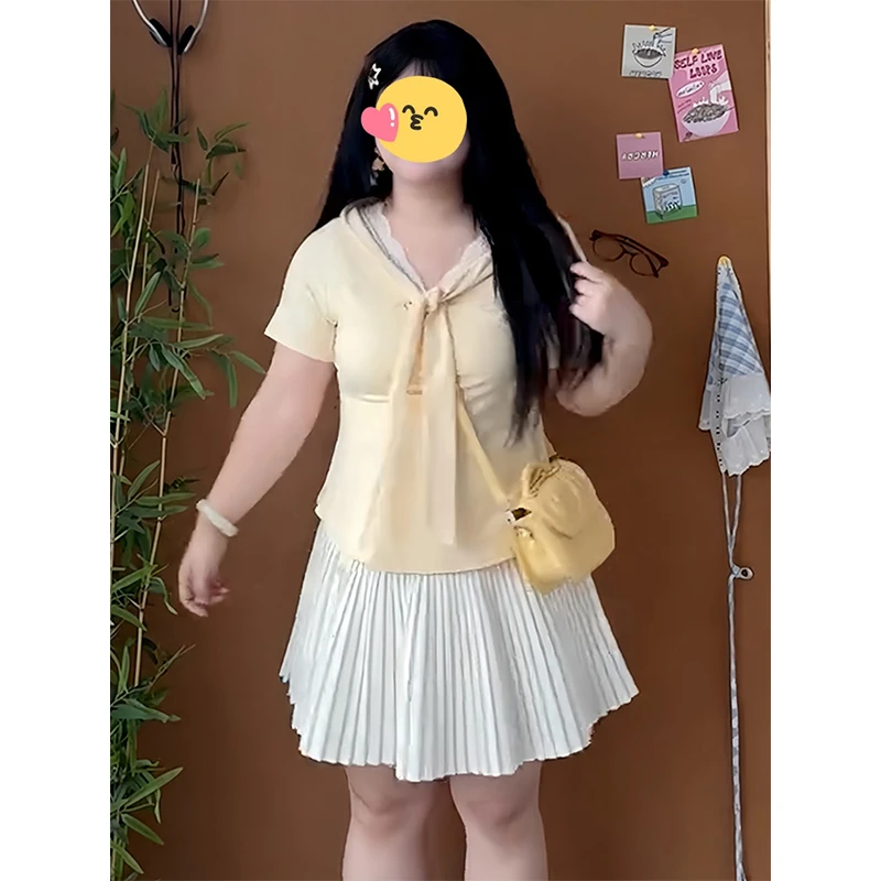 纯欲风蕾丝拼接V领短袖T恤女装夏季新款修身显瘦假两件设计感上衣