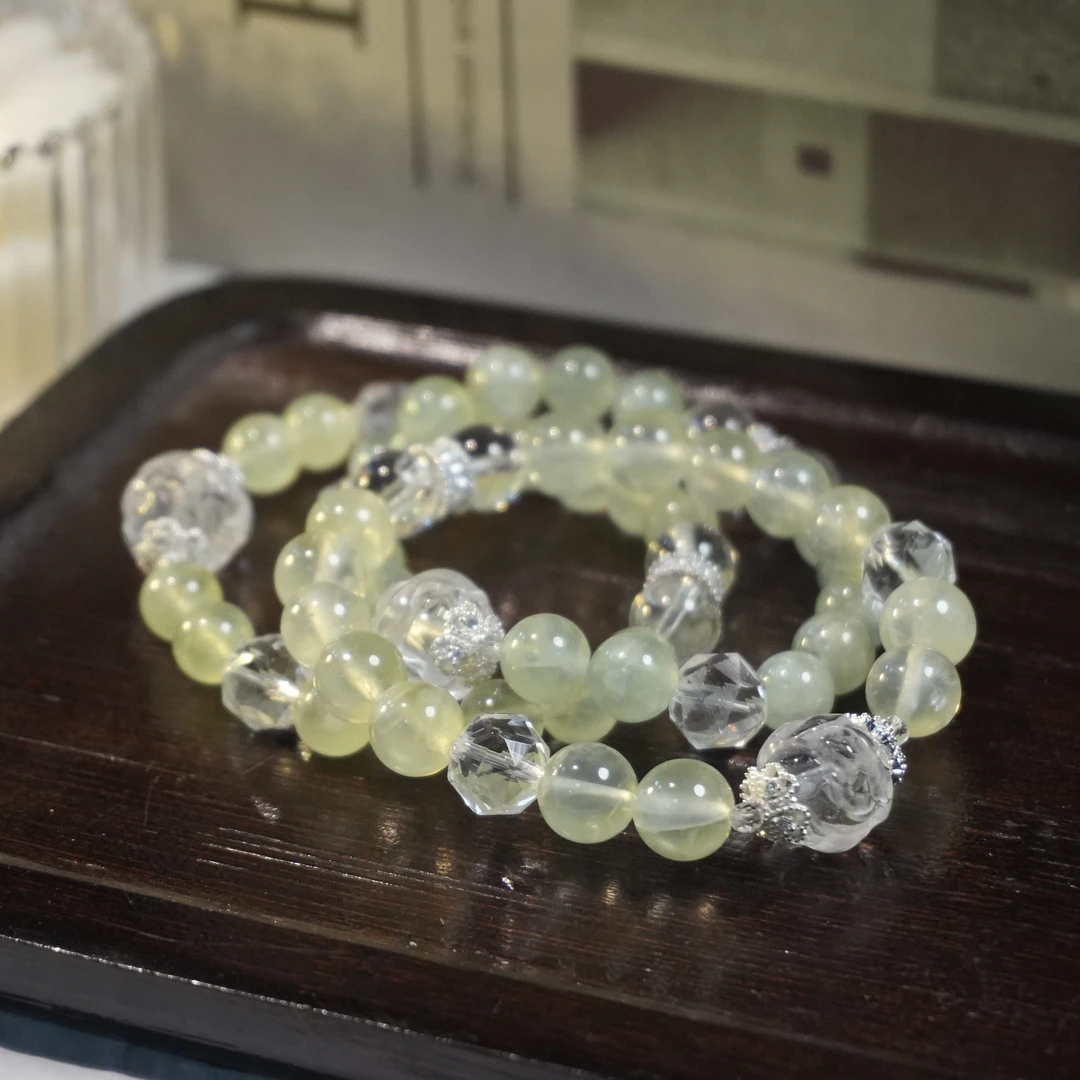【书记甄选】天然原创葡萄石单圈手链 多样性发一件 约8mm DX5105