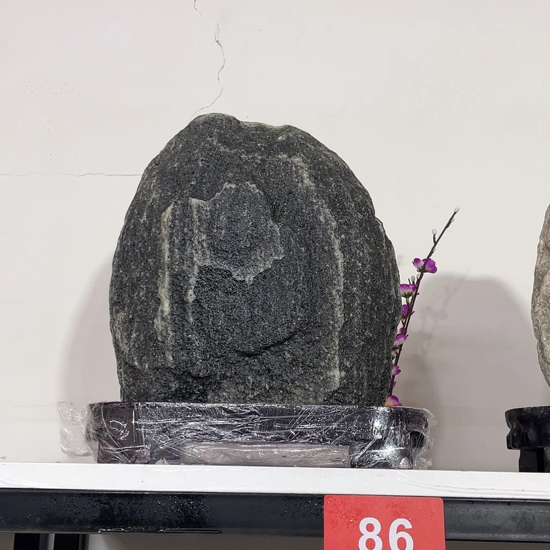 江***雪石材靠山石平安石摆件