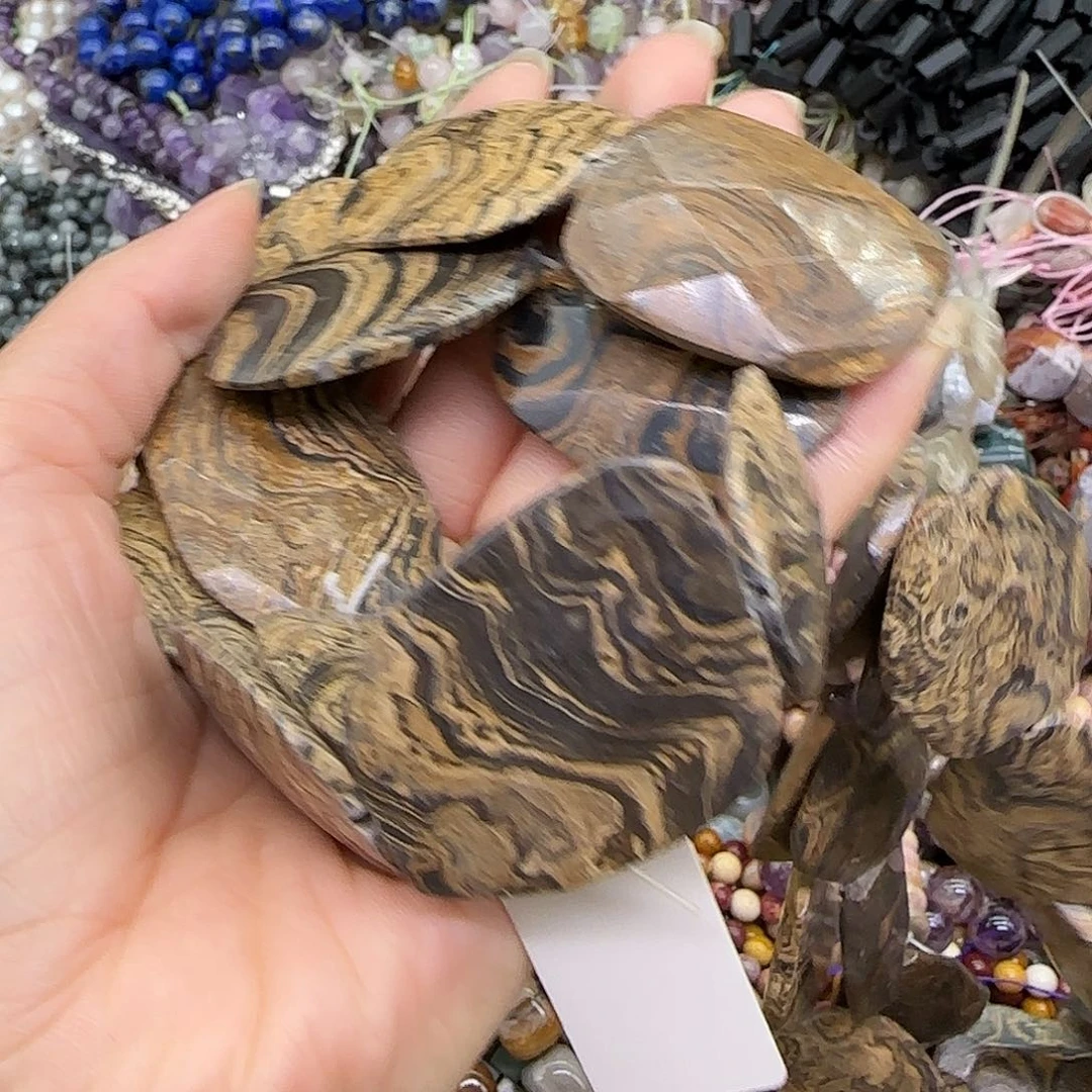 合金玛瑙/玉髓珠宝半成品地图石29mm一条
