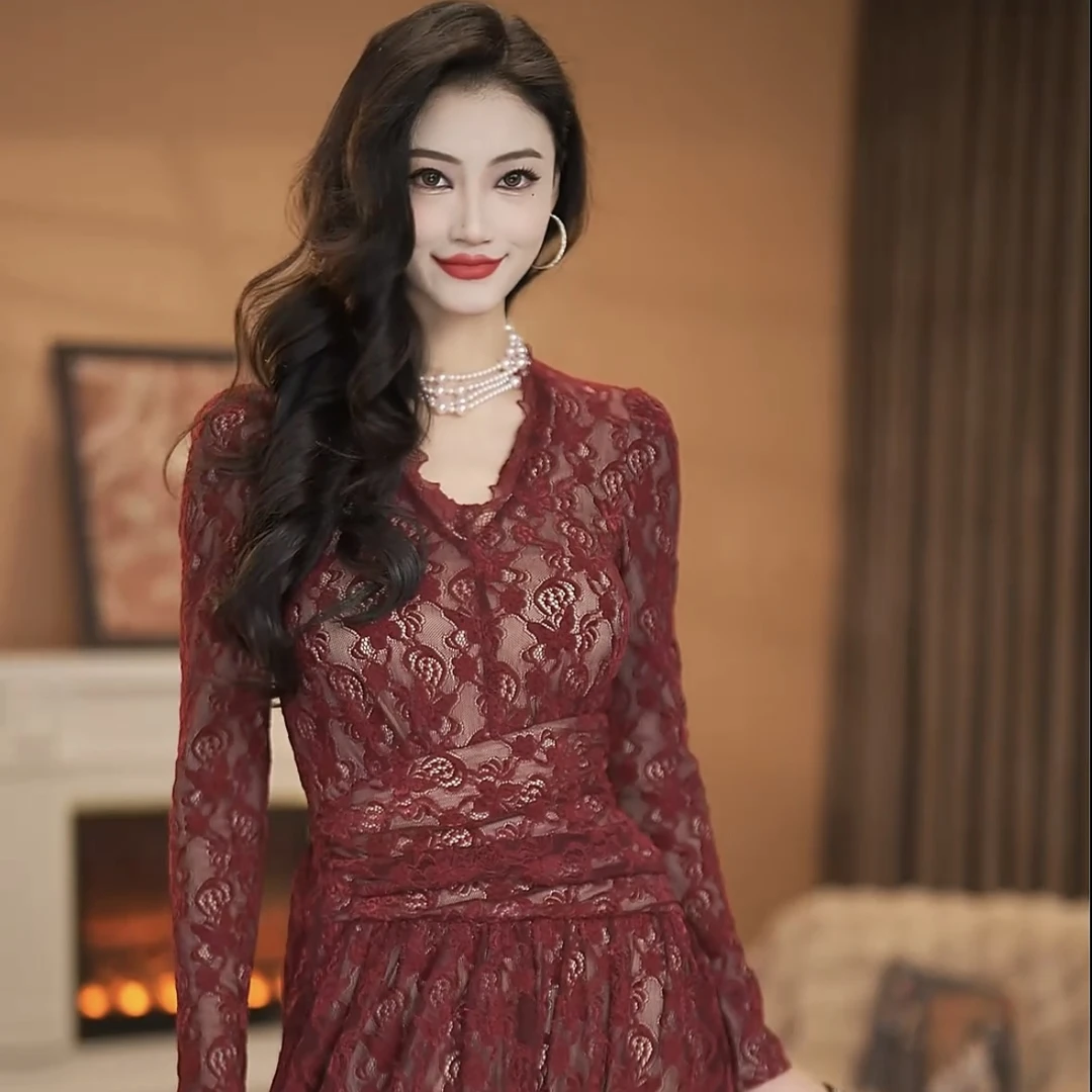 【于一】荆棘玫瑰 法式高级感 高腰设计显瘦长裙-HZ1299