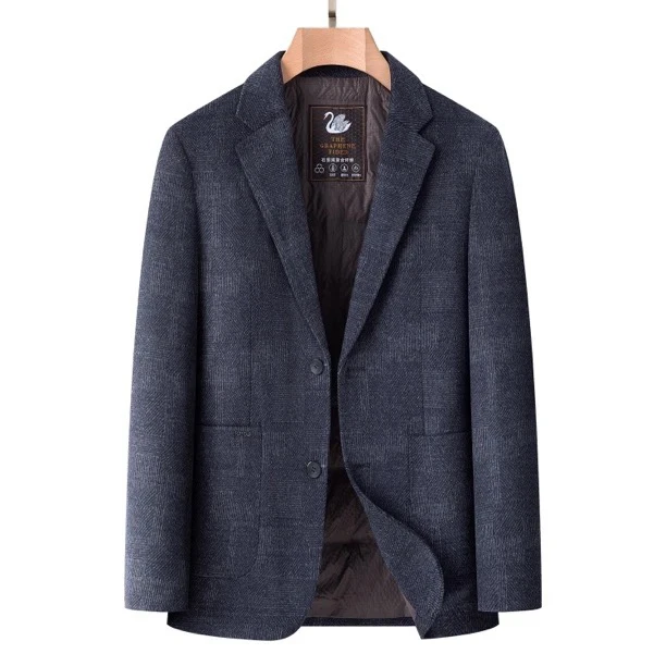 【北部庄园】男士秋冬商务休闲百搭平驳领加厚气质西装外套88995-1