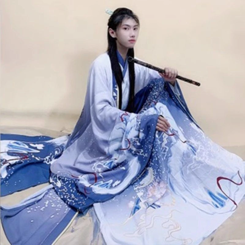 原创汉服【雪狐】男女款魏晋风情侣新款国风刺绣大袖衫超仙男女款