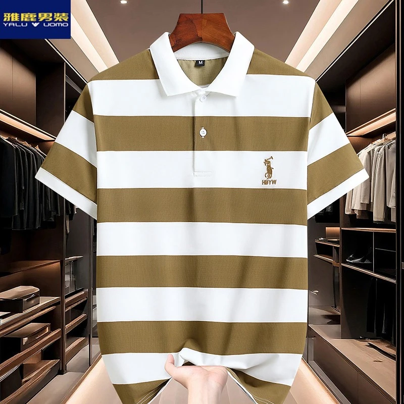 拉夫夏季刺绣劳伦短袖T恤男士翻领宽松休闲潮流青年半袖polo衫男t