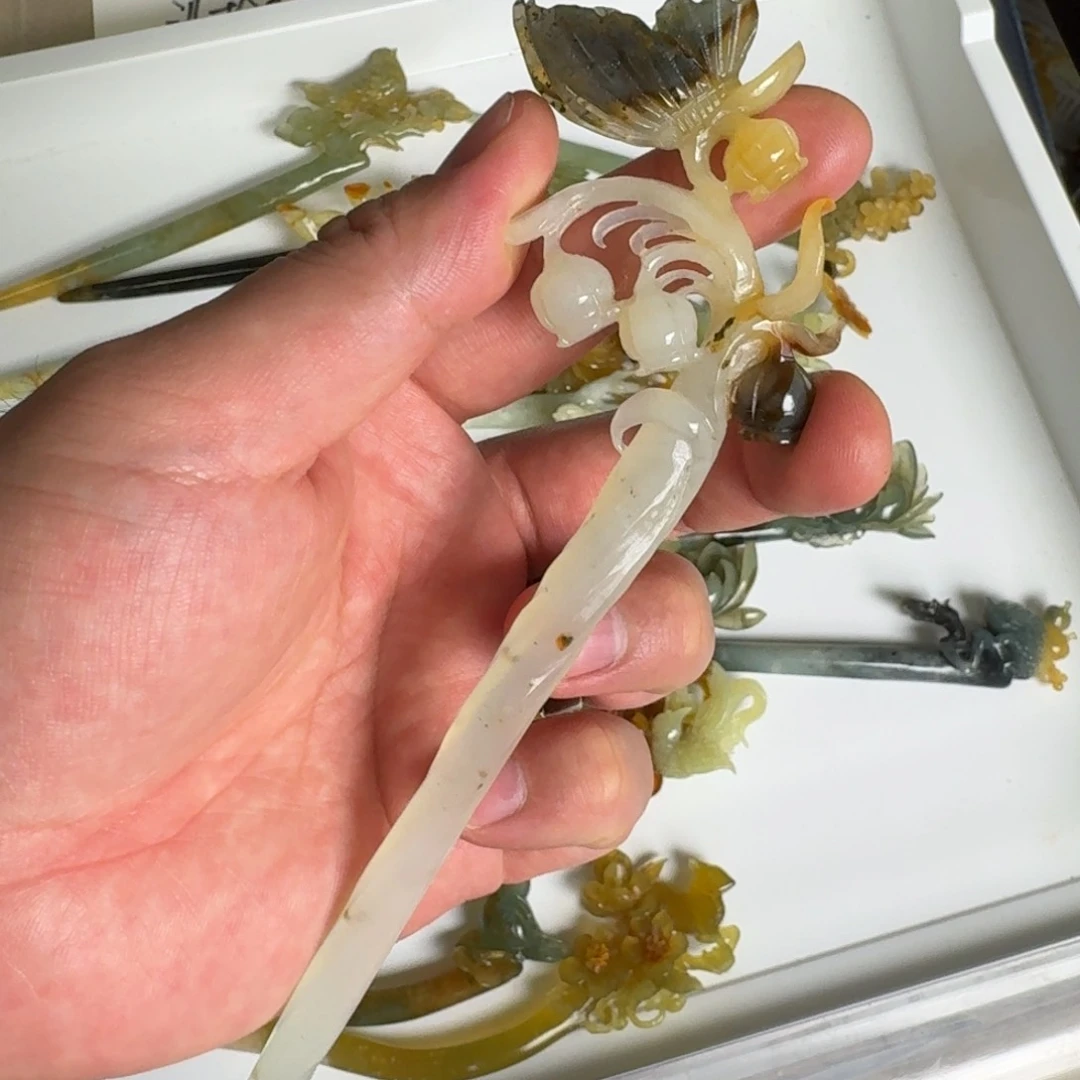 岫玉发簪未镶嵌明君玉簪贼拉好看