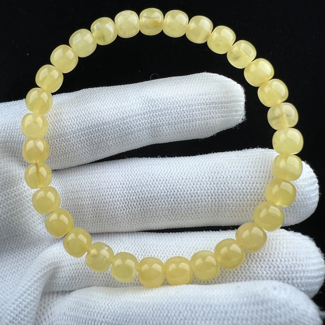 G1715天然原矿蜜蜡 金绞蜜单圈 6.5*6mm支持复检