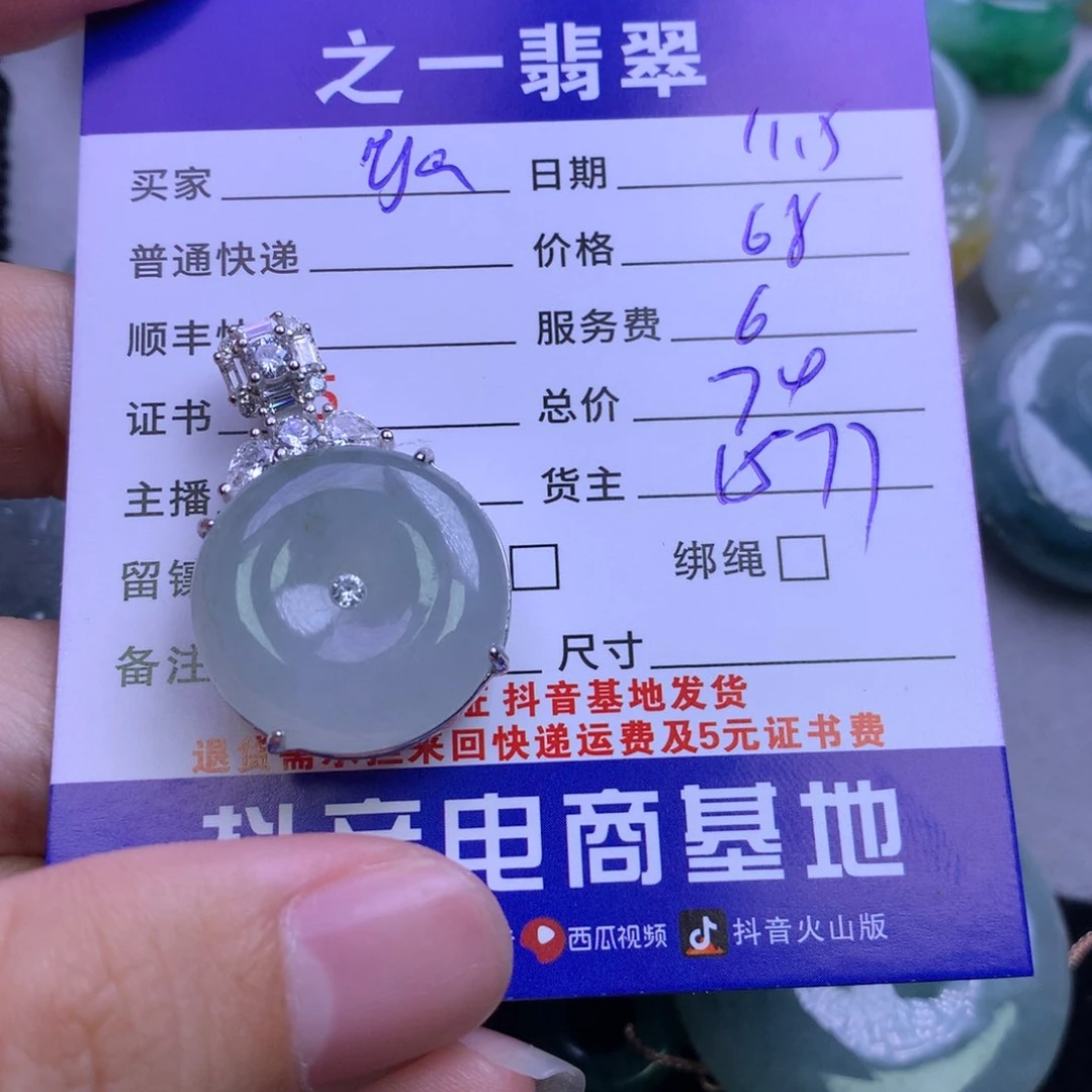 颈饰银S925镶嵌翡翠y*