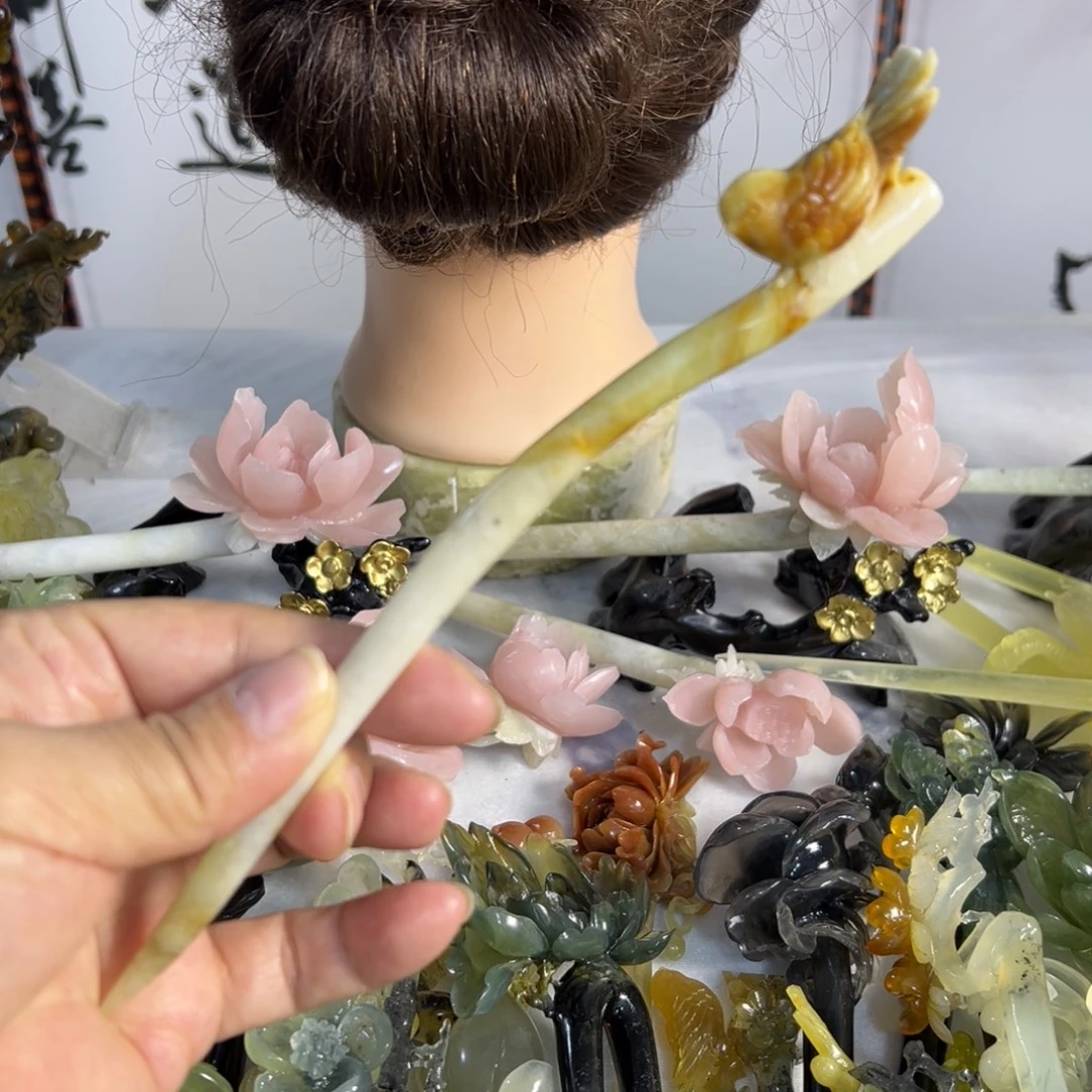 蛇纹石玉未镶嵌发饰
