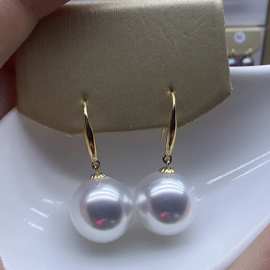 淡水珍珠耳饰18K金镶嵌