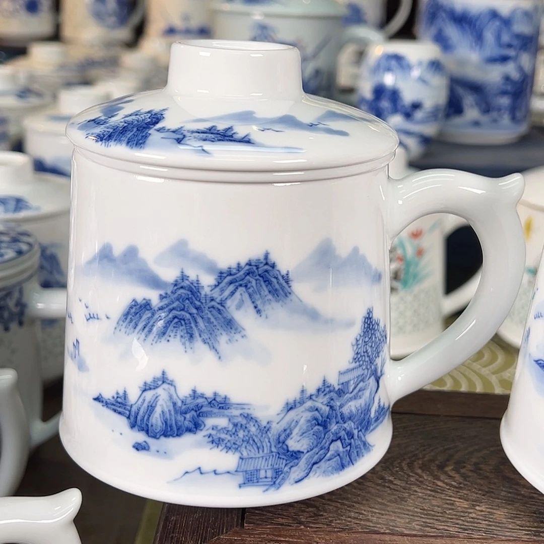 罒*罒景德镇陶瓷办公杯高温