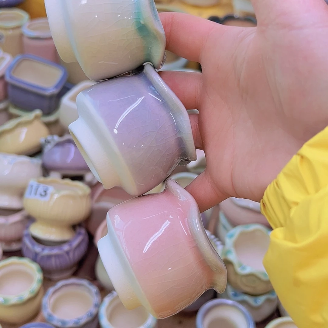 红陶 陶瓷花盆当场满12包邮