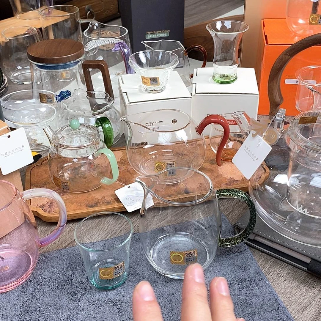 文***溪禾器澄然茶海黑金色样品微瑕+禾器含香杯墨绿色