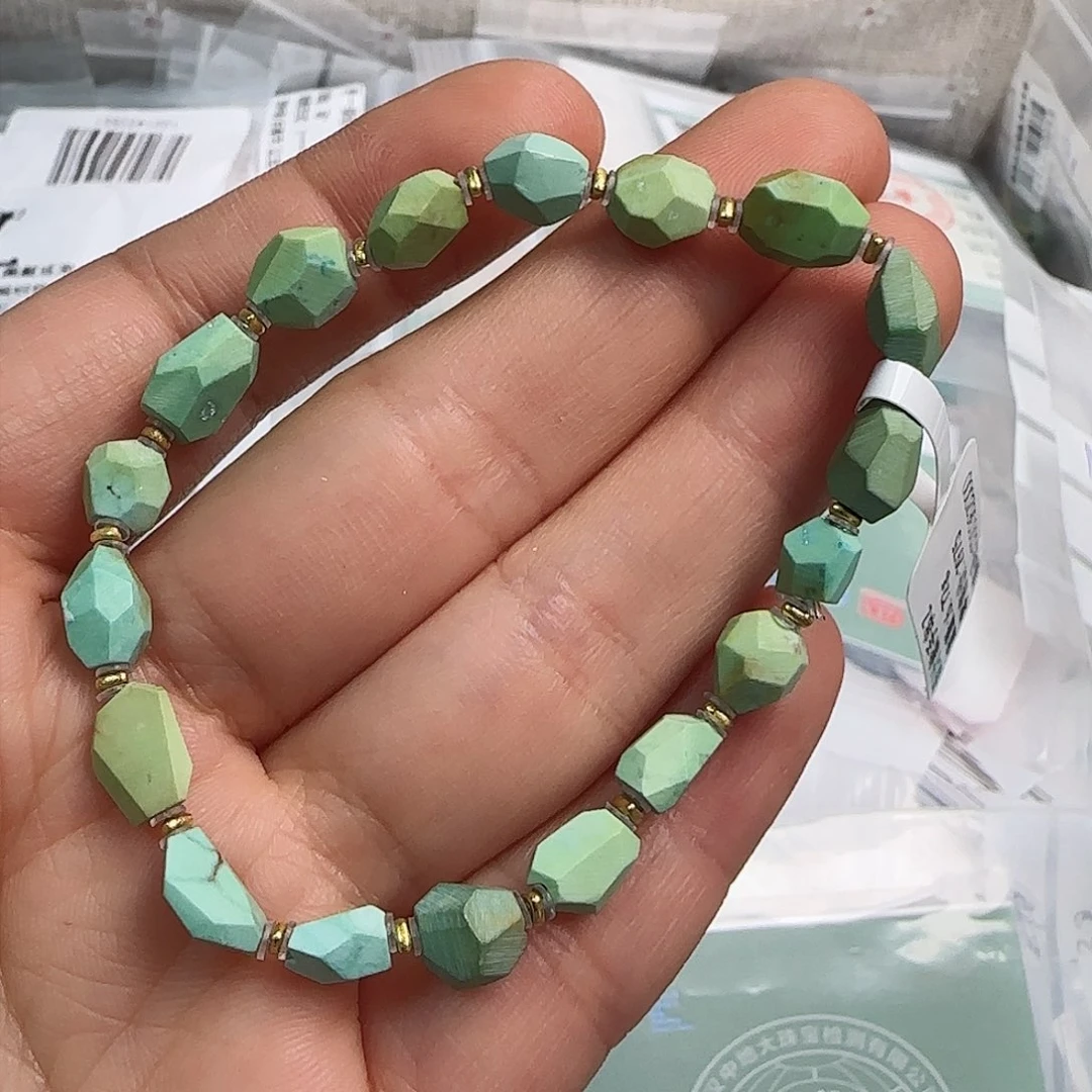 绿松石珠宝半成品18K金镶嵌