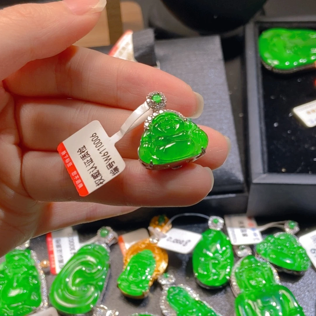 吊坠(不含链)银S925镶嵌翡翠