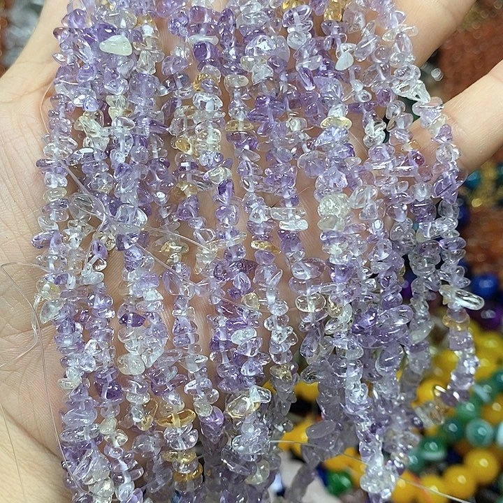 玛瑙/玉髓未镶嵌珠宝半成品天然紫黄色绕手4圈