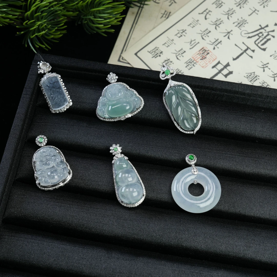 思懿珠宝 18k翡翠吊坠-5980-1-BLM-多样性发一