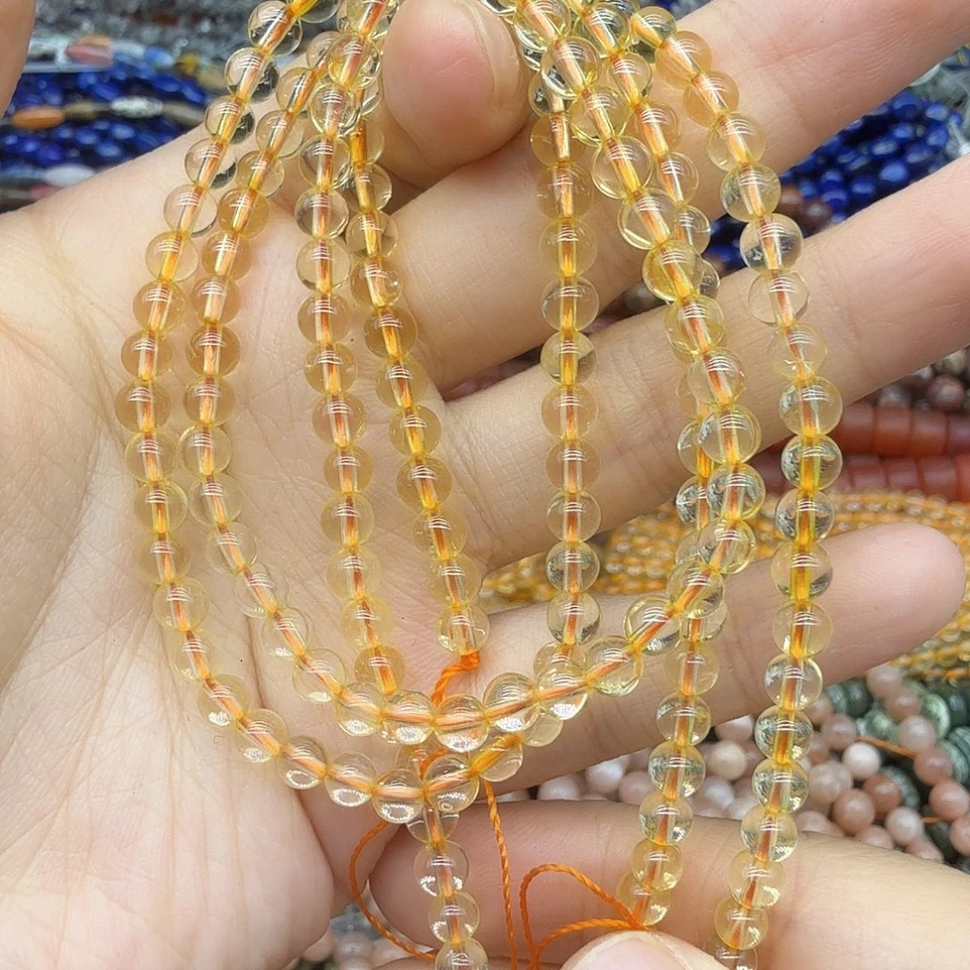 阳***琪未镶嵌珠宝半成品水晶卡4.8黄水晶一条