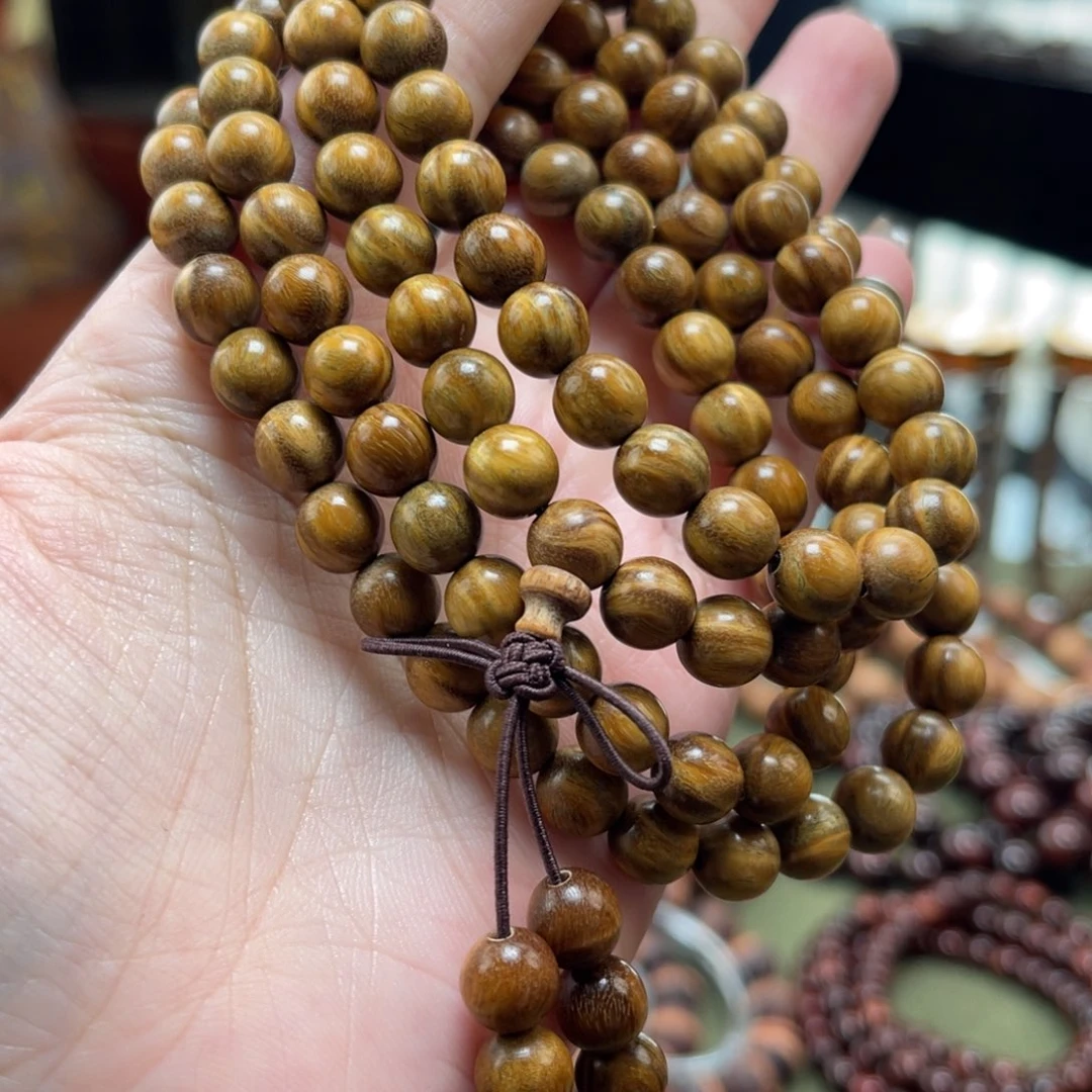 维腊木（绿檀）手串/手链0.8闪电绿檀