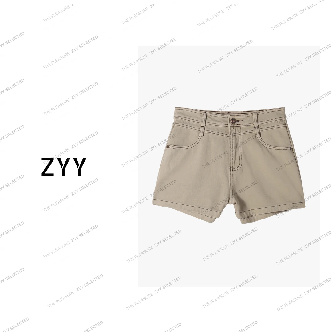 ZYY【莫比乌斯】2025S/S新品高腰休闲A字版牛仔短裤女X25XDK00304