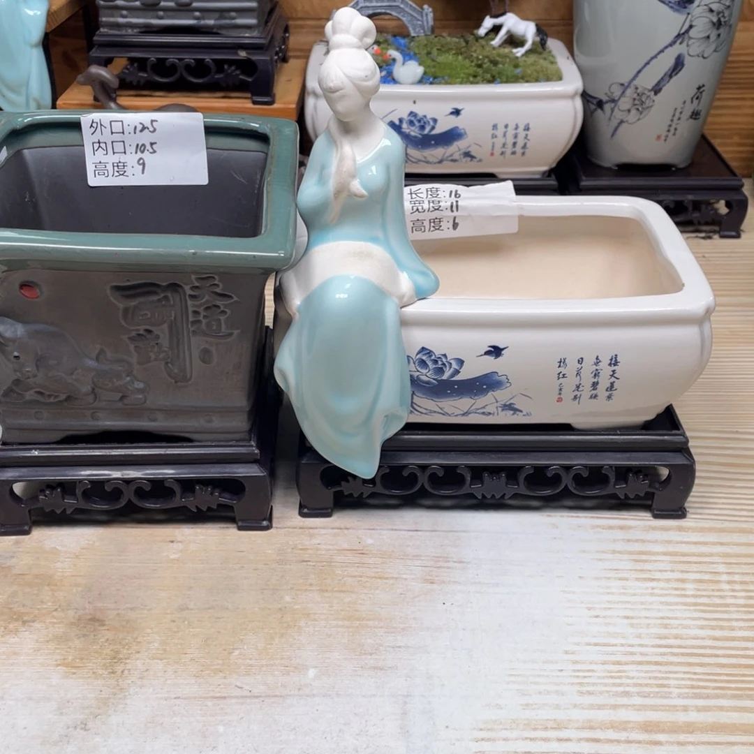 紫砂花盆陶瓷艺术花盆陶瓷